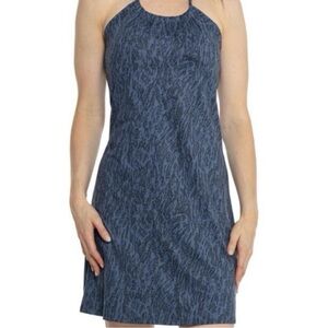 Eddie Bauer Blue Halter Dress Small Petite Athletic Travel Dress NWOT